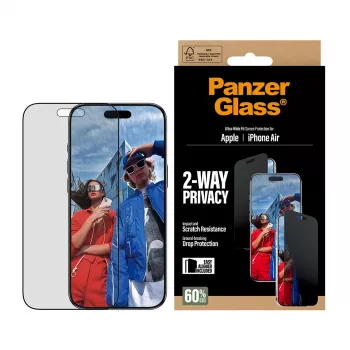 PanzerGlass ® 2-Way Privacy Screen Protector iPhone Air | Ultra-Wide Fit ar EasyAligner