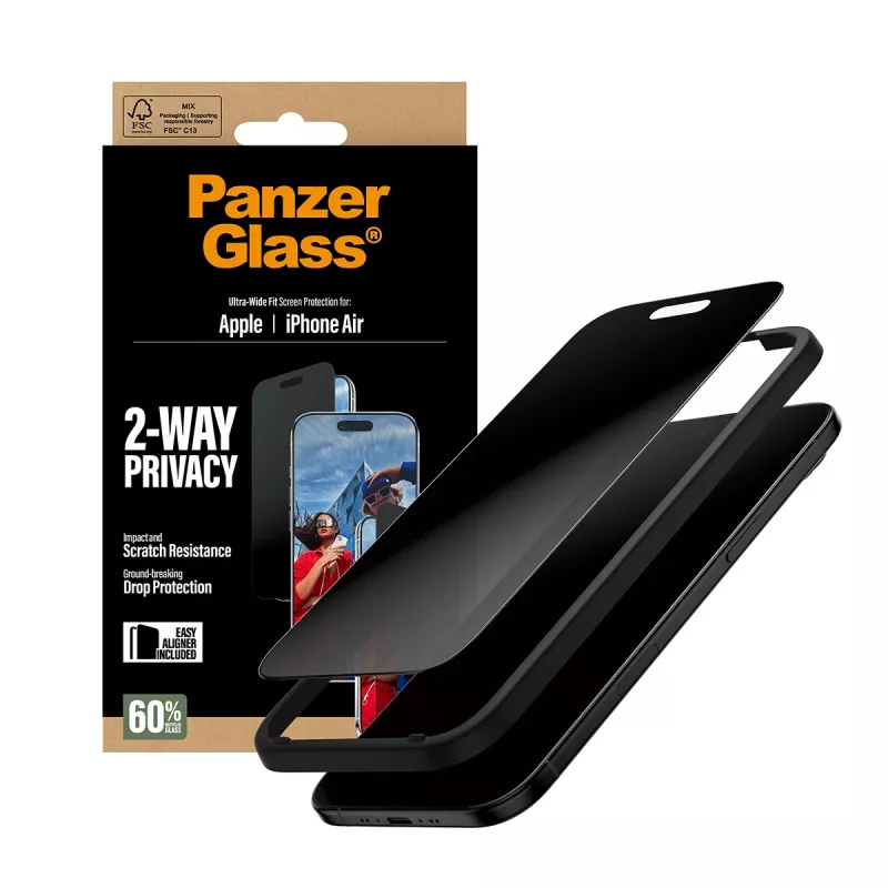 PanzerGlass ® 2-Way Privacy Screen Protector iPhone Air | Ultra-Wide Fit ar EasyAligner