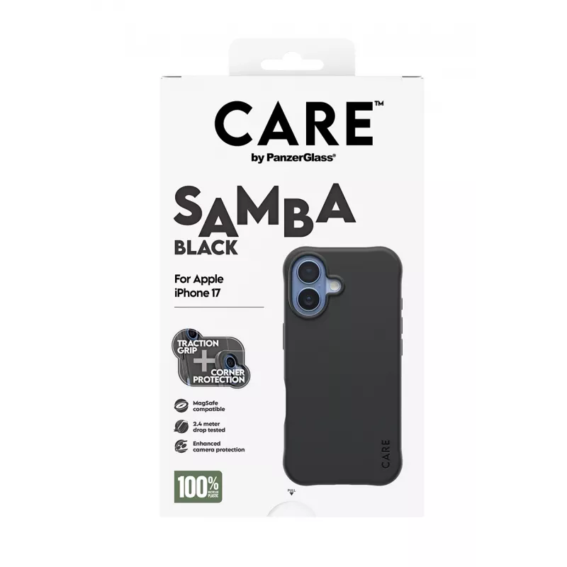PanzerGlass CARE™ by ® Samba Case Black w. MagSafe iPhone 17