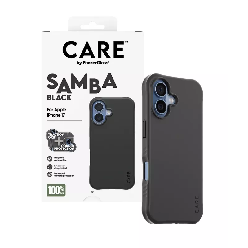 PanzerGlass CARE™ by ® Samba Case Black w. MagSafe iPhone 17
