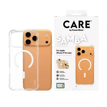 PanzerGlass CARE™ by ® Samba Macīgais Caurspīdīgais ar Balto MagSafe iPhone 17 Pro Max