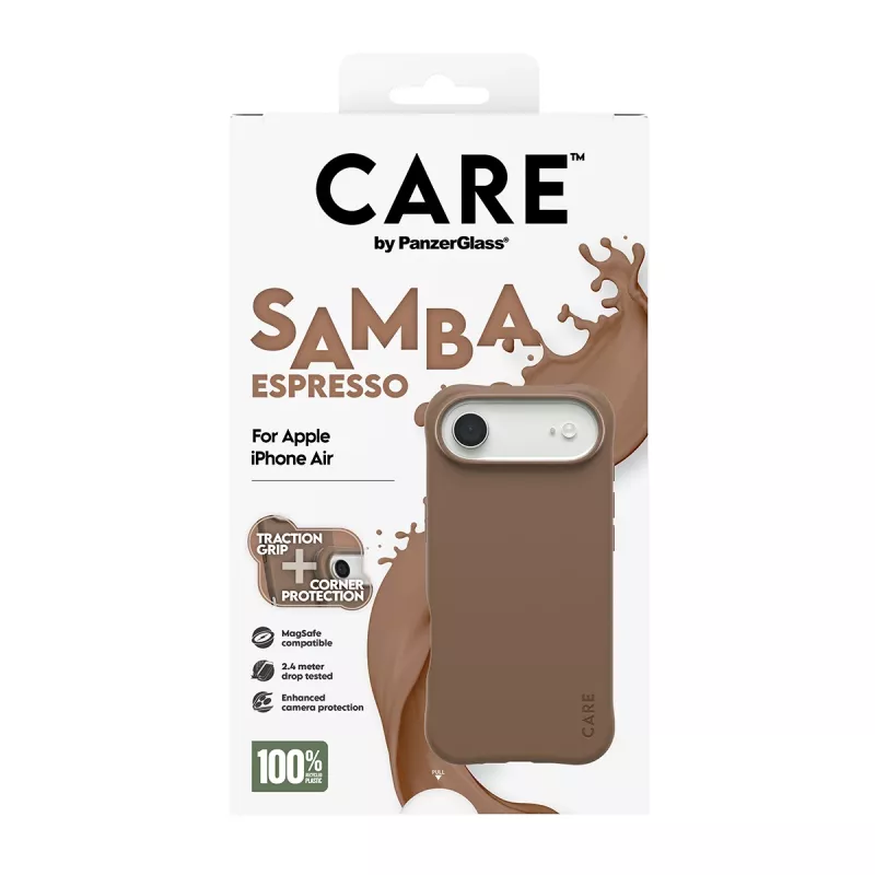 Vāciņš PanzerGlass CARE by Fashionable Case Samba Espresso ar MagSafe iPhone 17 Air