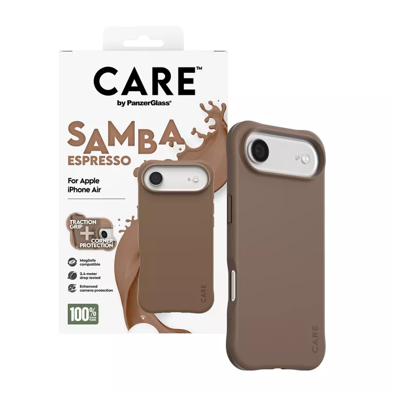 Vāciņš PanzerGlass CARE by Fashionable Case Samba Espresso ar MagSafe iPhone 17 Air
