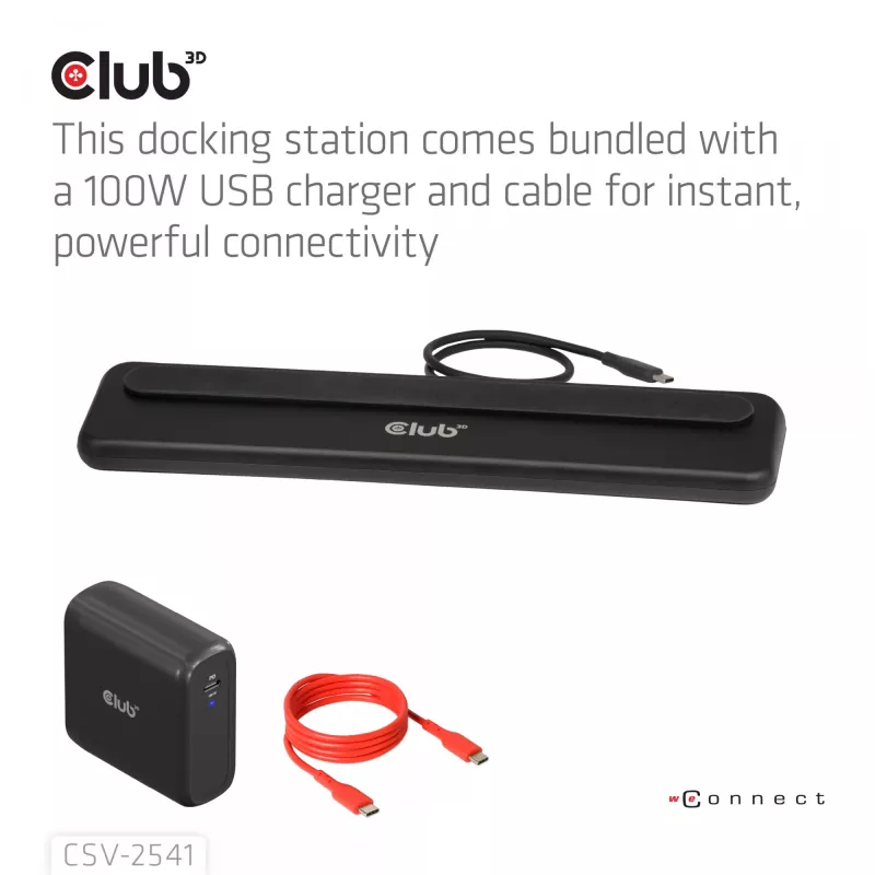 Dokstacija club 3d CSV-2541 USB-C ar HDMI un DisplayPort izejām