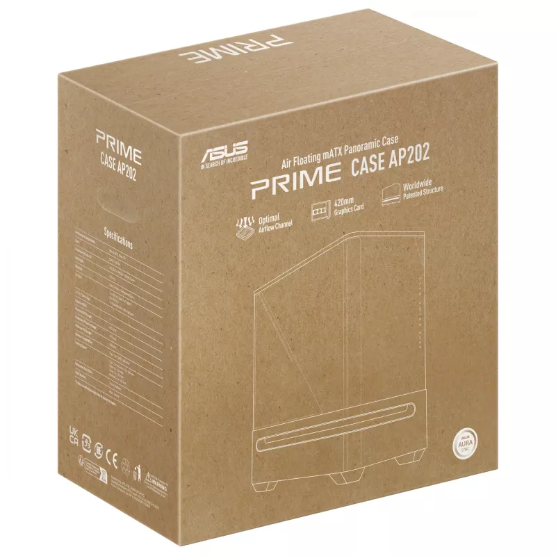 ASUS PRIME AP202 ARGB Midi Tornis Melns