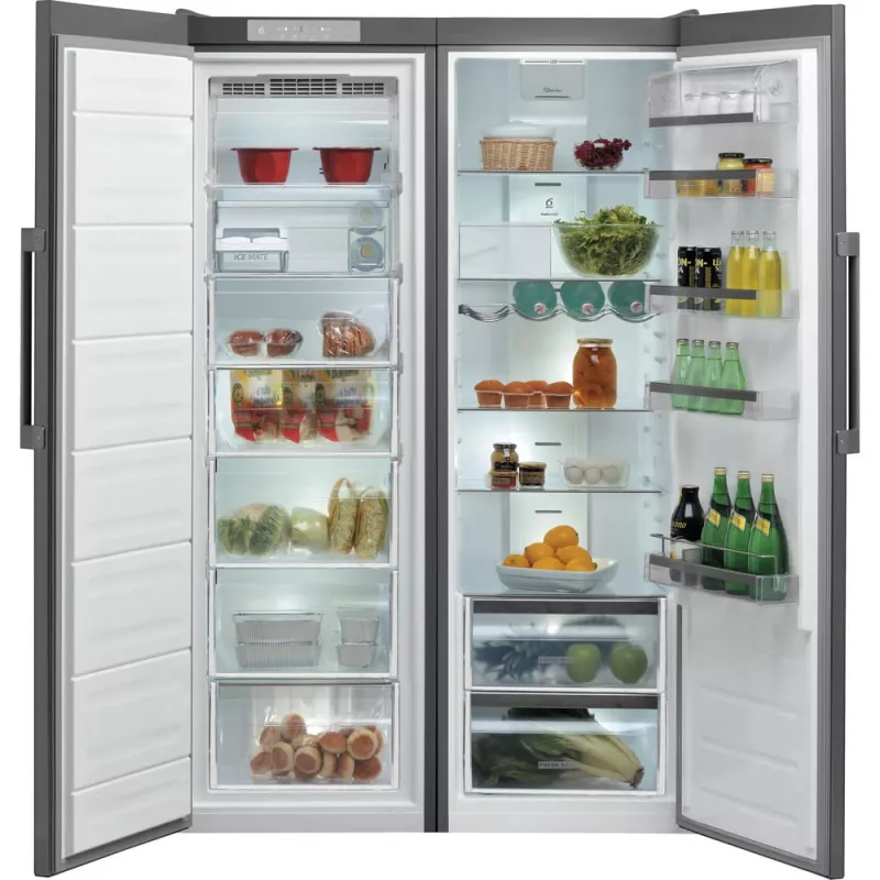 Whirlpool UW8 F2Y XBI F 2 stāvēšanai brīvi novietojams saldētājs 263 L nerūsējošais tērauds
