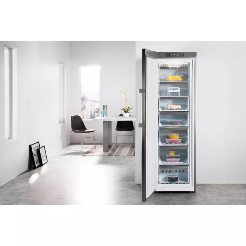 Whirlpool UW8 F2Y XBI F 2 stāvēšanai brīvi novietojams saldētājs 263 L nerūsējošais tērauds
