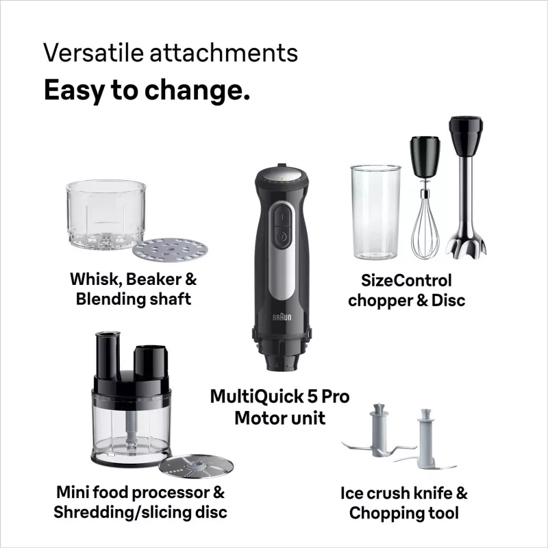 Braun MultiQuick 5 Pro MQ 55755 M 0,6 L iegremdējamais blenderis 1000 W melns
