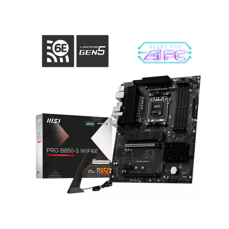 MSI PRO B850-S WIFI6E mātesplate AMD B850 Socket AM5 ATX