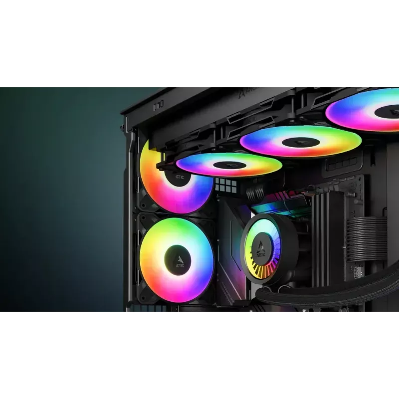 Ventilators ARCTIC Freezer P12 Pro A-RGB 120 mm PWM 131 m³/h Melns Balts