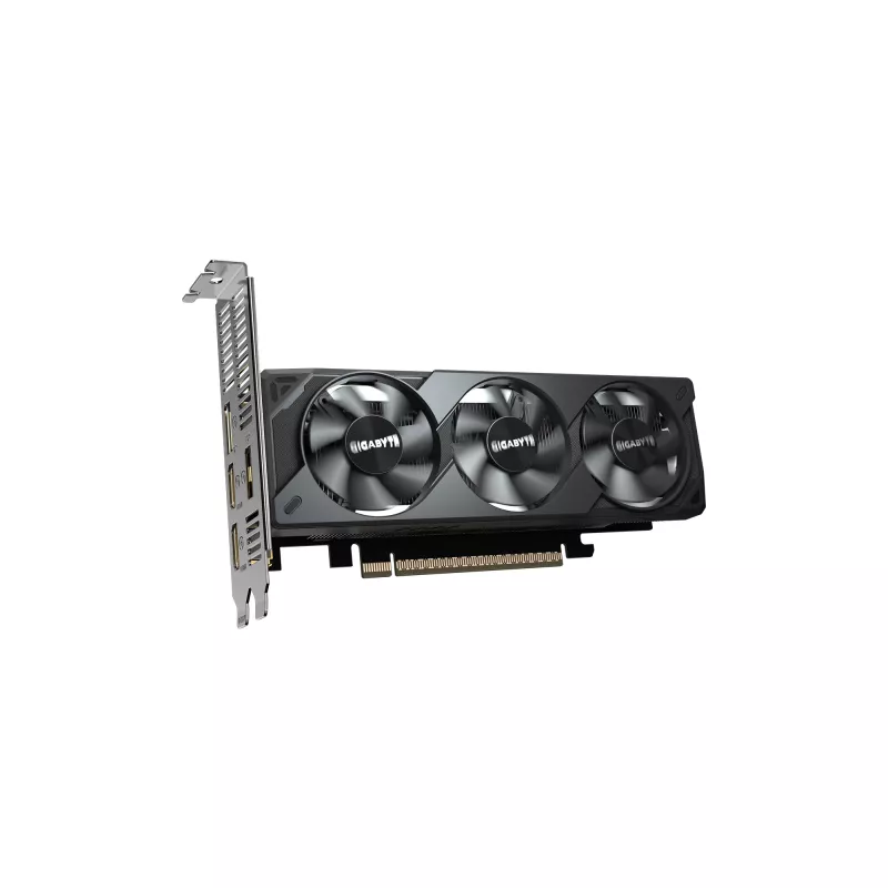 GIGABYTE GeForce RTX 5050 OC Low Profile 8G grafiskā karte - 8GB GDDR6, 128 bitu, PCI-E 5.0, 2587 MHz kodola takts frekvence, 2 x DP, 2 x HDMI, NVIDIA DLSS 4, GV-N5050OC-8GL