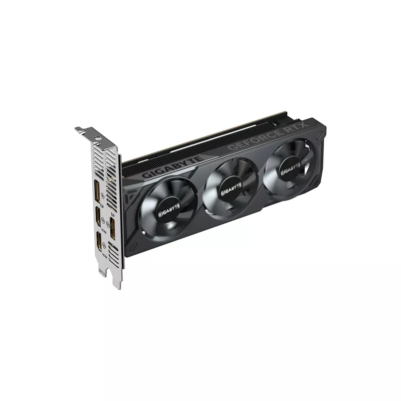 GIGABYTE GeForce RTX 5050 OC Low Profile 8G grafiskā karte - 8GB GDDR6, 128 bitu, PCI-E 5.0, 2587 MHz kodola takts frekvence, 2 x DP, 2 x HDMI, NVIDIA DLSS 4, GV-N5050OC-8GL