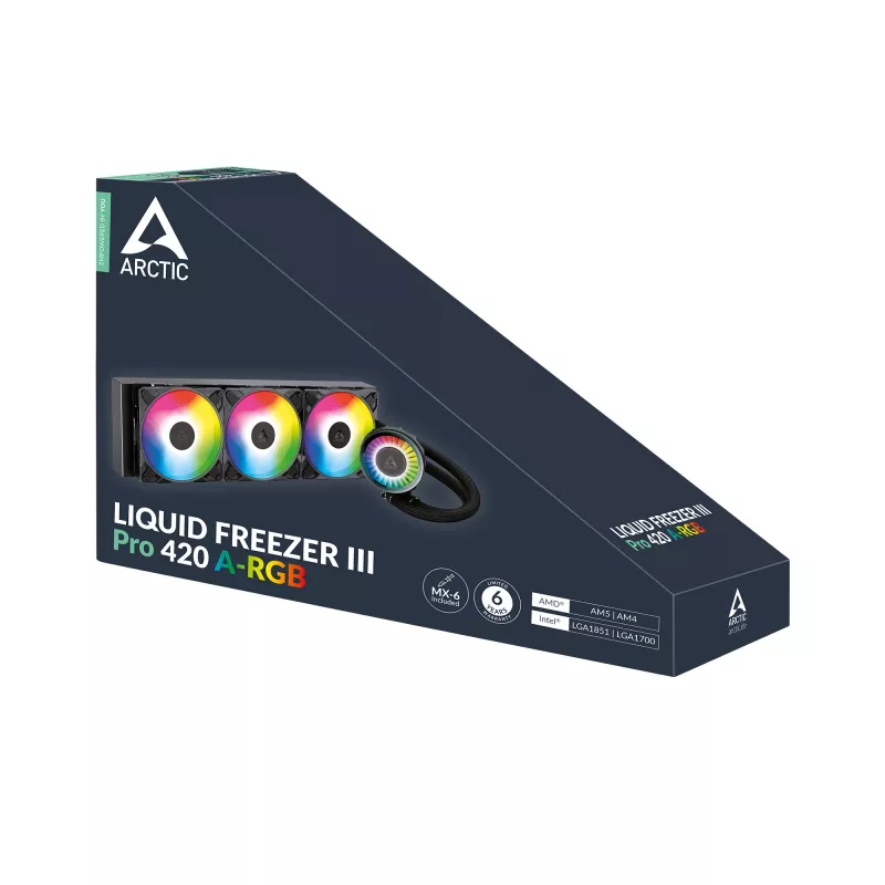 ARCTIC Liquid Freezer III Pro 420 A-RGB Multi Compatible Viss vienā CPU ūdens dzesētājs ar A-RGB