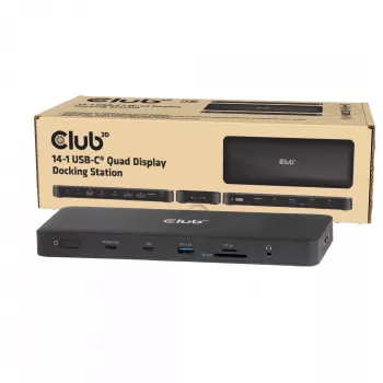 Doko stacija CLUB 3D 14-1 USB-C Quad Display USB4 ar 2× USB 2.0 portiem