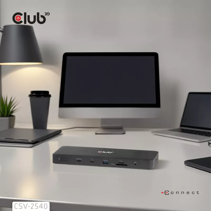 Doko stacija CLUB 3D 14-1 USB-C Quad Display USB4 ar 2× USB 2.0 portiem