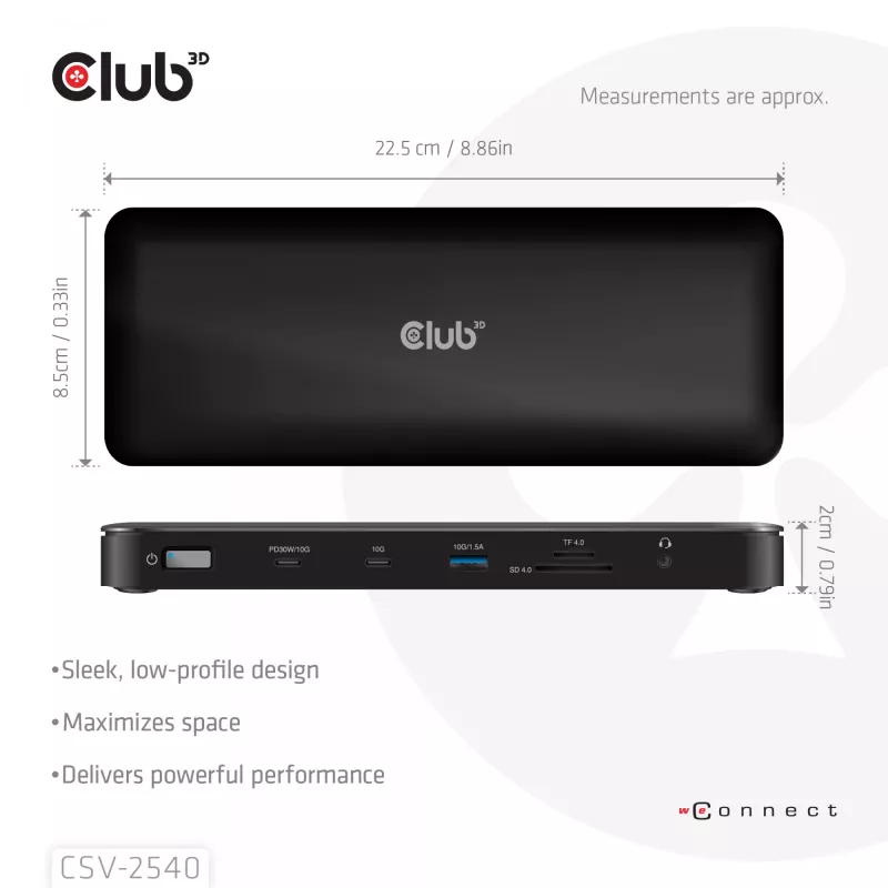 Doko stacija CLUB 3D 14-1 USB-C Quad Display USB4 ar 2× USB 2.0 portiem