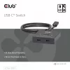 CLUB3D USB-C® divvirzienu video + datu + PD slēdzis, USB Type-C, 2x DisplayPort, 7680 x 4320 pikseļi, melns, 8K Ultra HD, 120 Hz