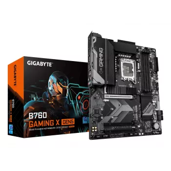 GIGABYTE B760 GAMING X GEN5 mātesplate - atbalsta 14. paaudzes Intel Core CPU, 8+1+1 fāžu VRM, līdz 5600MHz DDR5, 3xPCIe 4.0 M.2, 2.5 GbE LAN, USB 3.2 Gen 2