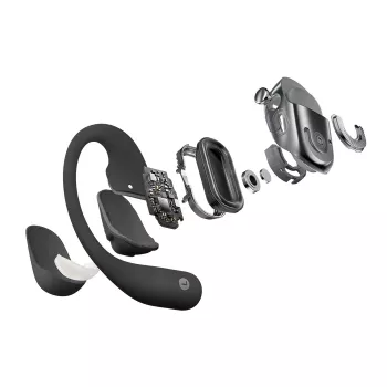 SHOKZ OpenFit 2+ austiņas, bezvadu, auss āķa tipa, ievietojamas, zvani/mūzika, Bluetooth, melnas