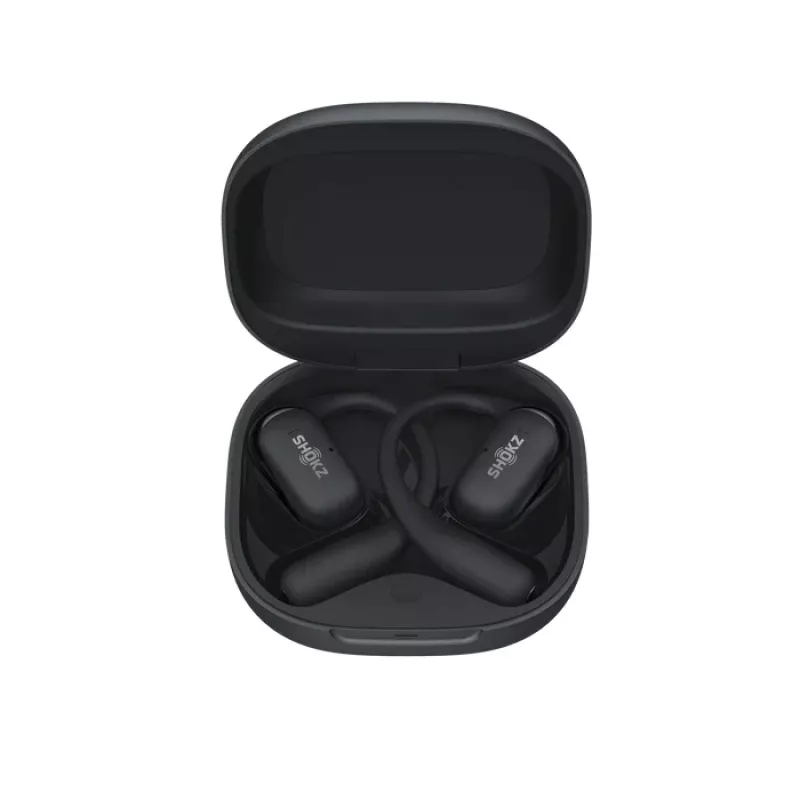 SHOKZ OpenFit 2+ austiņas, bezvadu, auss āķa tipa, ievietojamas, zvani/mūzika, Bluetooth, melnas
