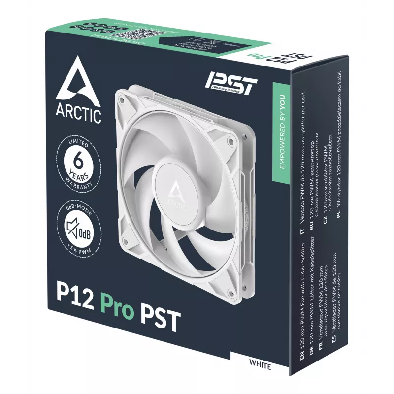 ARCTIC Freezer P12 Pro PST (balts) - 120 mm PWM ventilators ar kabeļa sadalītāju