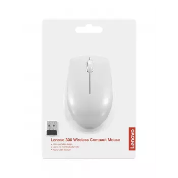 Bezvadu kompaktā pele Lenovo Compact Mouse ar bateriju — ambidekstra, 1000 DPI, RF bezvadu, 3 pogas, pelēka