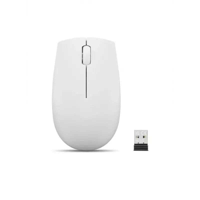 Bezvadu kompaktā pele Lenovo Compact Mouse ar bateriju — ambidekstra, 1000 DPI, RF bezvadu, 3 pogas, pelēka