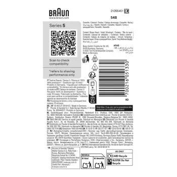 Skūšanās galviņa BRAUN Series 5 54 B — 1 rezerves galviņa, melns nerūsējošais tērauds