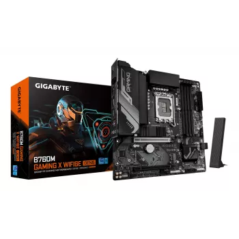 GIGABYTE B760M GAMING X WIFI6E GEN5 Micro ATX mātesplate, LGA1700, B760, DDR5 līdz 5600MHz, 4 DIMM, 2x PCIe 4.0 M.2, Wi‑Fi 6E, 2.5GbE