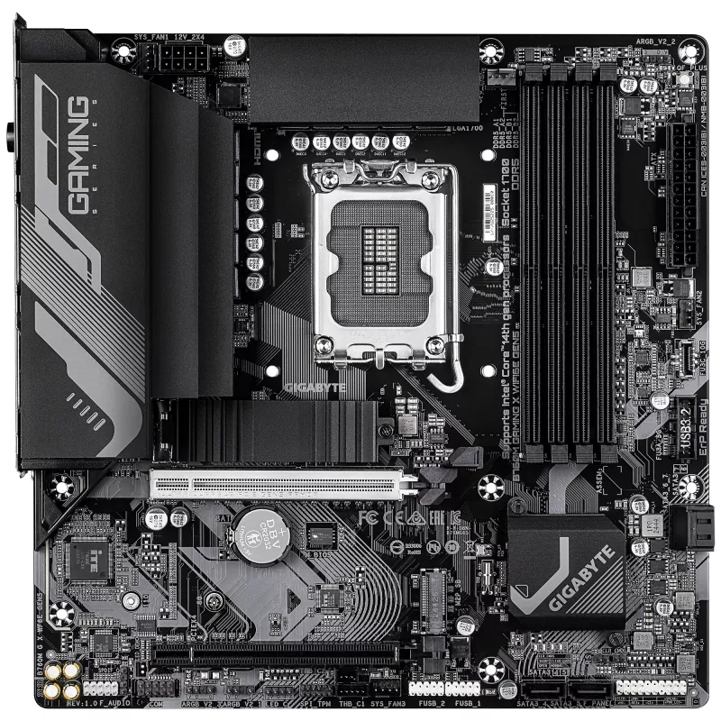 GIGABYTE B760M GAMING X WIFI6E GEN5 Micro ATX mātesplate, LGA1700, B760, DDR5 līdz 5600MHz, 4 DIMM, 2x PCIe 4.0 M.2, Wi‑Fi 6E, 2.5GbE