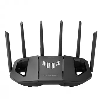ASUS 90IG0A30-MO9C00 bezvadu maršrutētājs 2.5 Gigabit Ethernet Tri-band (2.4 GHz / 5 GHz / 6 GHz) Melns
