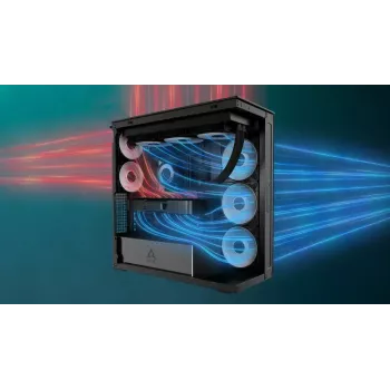 PC korpuss ARCTIC Xtender (Mirror Black) Midi Tower Melns