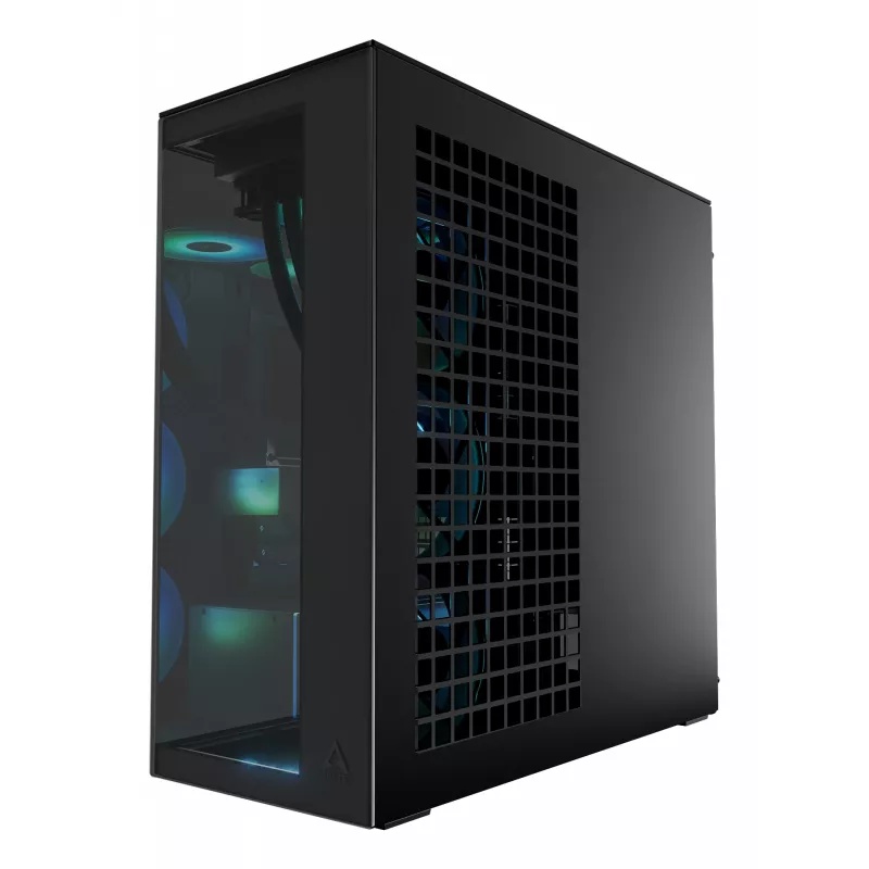 ARCTIC Xtender (Melns) Premium E-ATX datora korpuss, Midi Tower, PC, Melns, EATX, Metāls, Rūdīts stikls, Spēlēm
