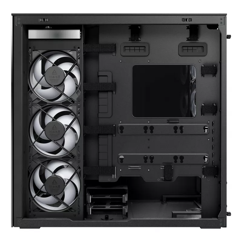 ARCTIC Xtender (Melns) Premium E-ATX datora korpuss, Midi Tower, PC, Melns, EATX, Metāls, Rūdīts stikls, Spēlēm