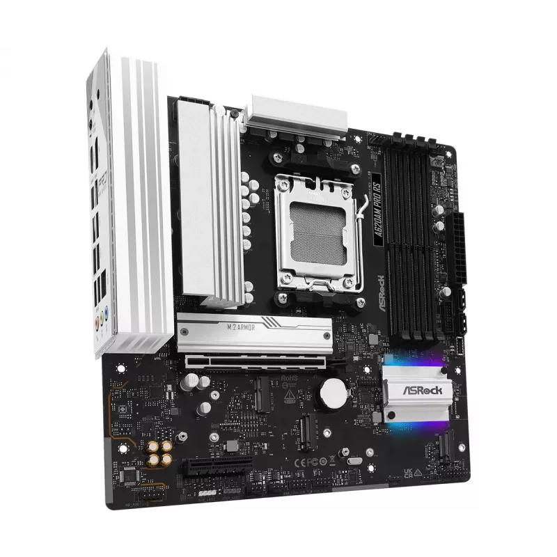 Mātesplate ASRock A620AM Pro Rs AM5 AMD A620A 4 x DDR5 1 x HDMI 2.1 TMDS/FRL 8G saderīgs 1 x DisplayPort 1.4 ar DSC mATX