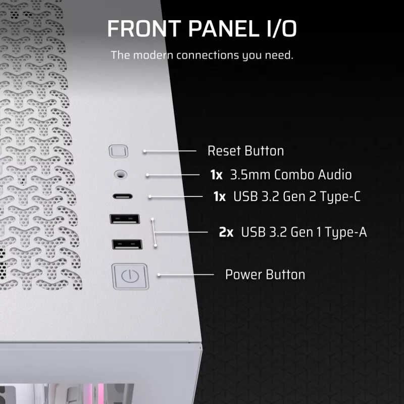 CORSAIR Midi Tower 3500x Rs-r ArGB White