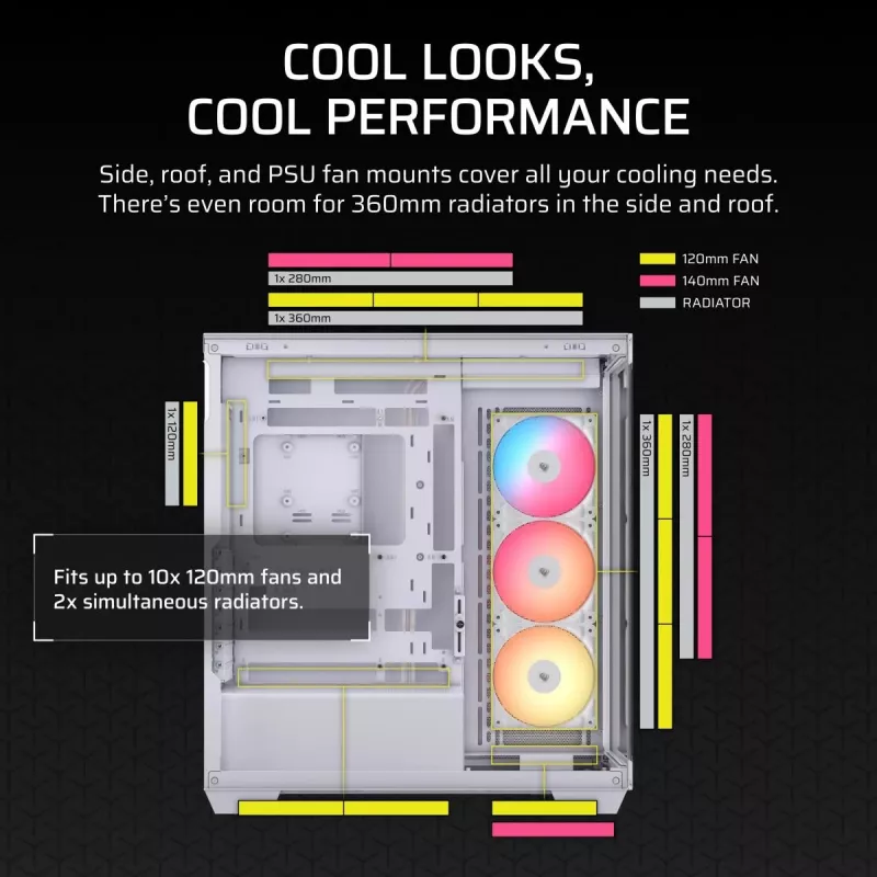 CORSAIR Midi Tower 3500x Rs-r ArGB White