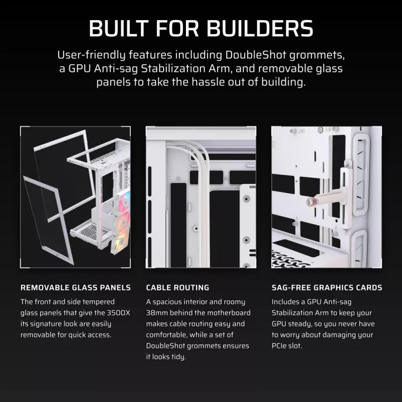 CORSAIR Midi Tower 3500x Rs-r ArGB White