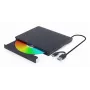Iekšējais DVD±RW diskdzinis Gembird DVD-USB-031 — USB Type-C, 24x CD / 8x DVD, priekšējā ielāde, melns, 140×18×140 mm