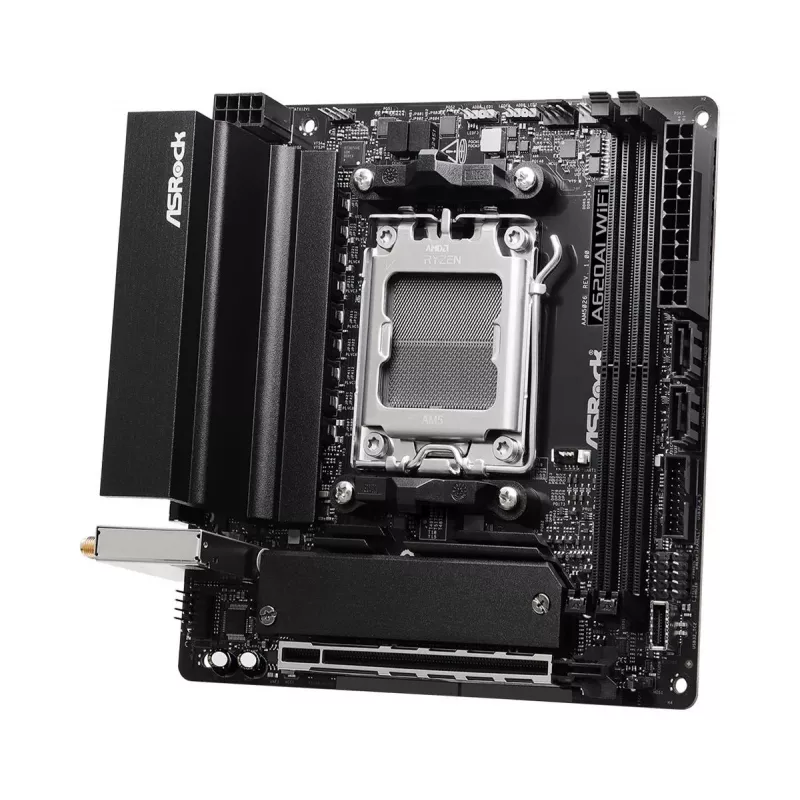 Mātesplate ASRock A620AI Wi-Fi AM5 AMD A620A 2 x DDR5 1 x HDMI 2.1 TMDS/FRL 8G saderīga mITX