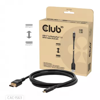 CLUB3D CAC-1563 video kabeļa adapteris 2 m USB Type-C DisplayPort melns