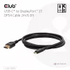 CLUB3D CAC-1563 video kabeļa adapteris 2 m USB Type-C DisplayPort melns