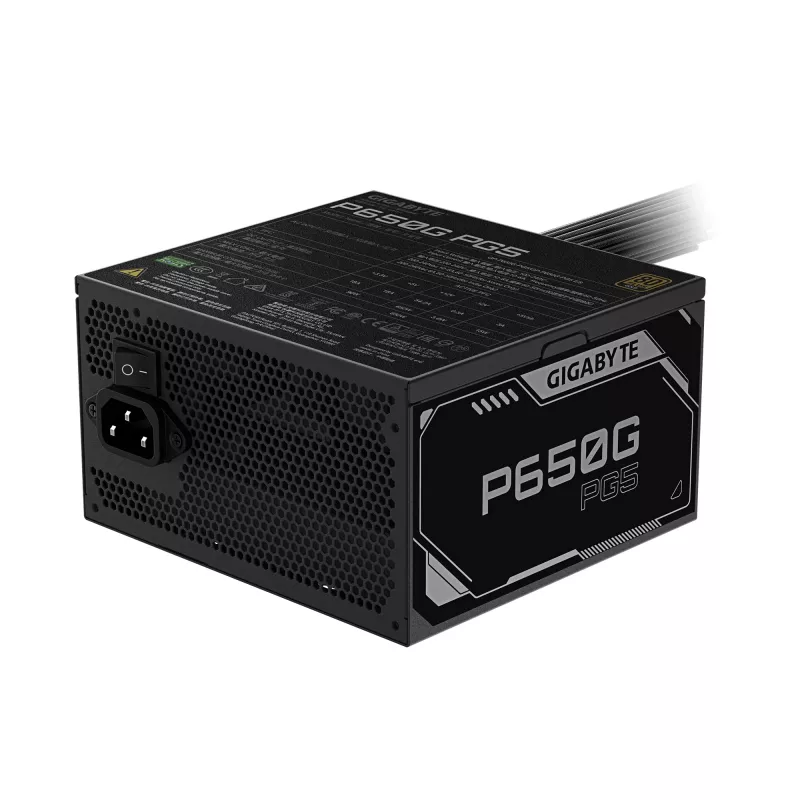 GIGABYTE P650G PCIE 5.1 barošanas bloks - PCIe 5.1, 80 PLUS Sudraba, 120mm ventilators, ATX 3.1 saderīgs, EU kontaktdakša