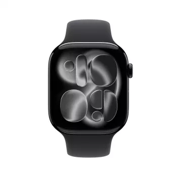 APPLE Watch Series 11 GPS 46mm Jet Black Aluminium Case ar Black Sport S/M siksniņu