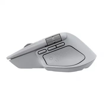 Logitech pele MX Master 4 — labā roka, lāzers 8000 DPI, RF bezvadu + Bluetooth, 8 pogas, pelēka