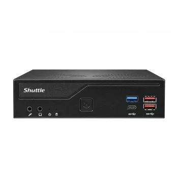 Shuttle Slim PC DH770, S1700, 2x HDMI, 2x DP, 2x 2.5G LAN, 2x COM, 8x USB, 1x 2.5 collu, 2x M.2, 24/7 nepārtraukta darbība, iekļauts VESA