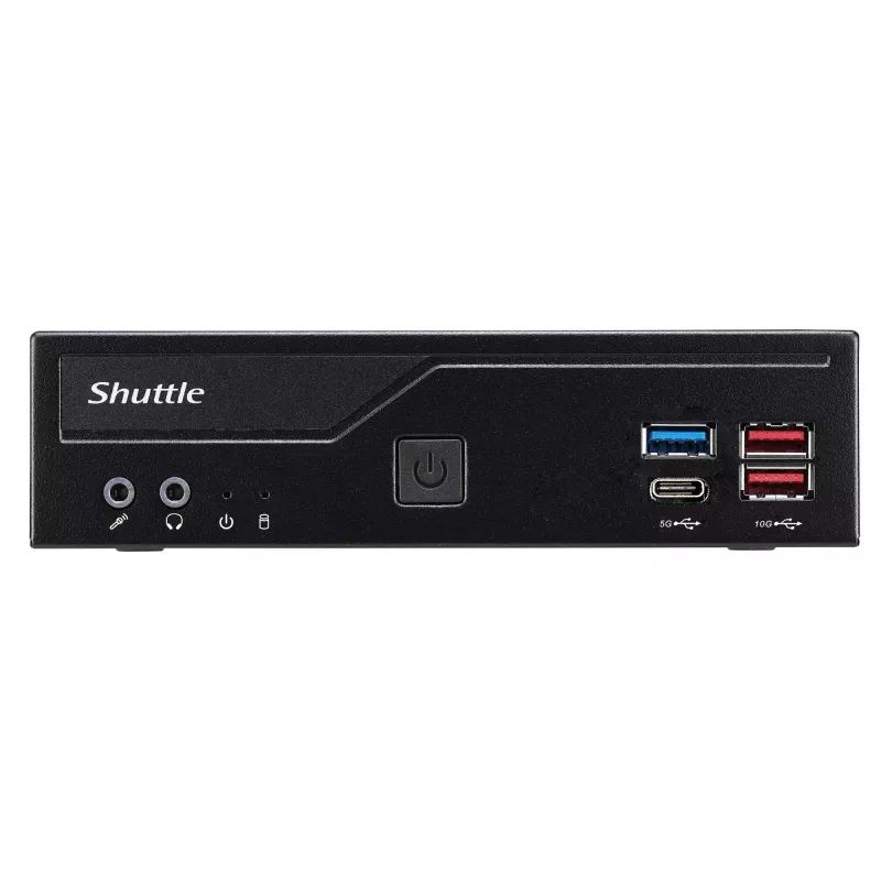 Shuttle Slim PC DH770, S1700, 2x HDMI, 2x DP, 2x 2.5G LAN, 2x COM, 8x USB, 1x 2.5 collu, 2x M.2, 24/7 nepārtraukta darbība, iekļauts VESA