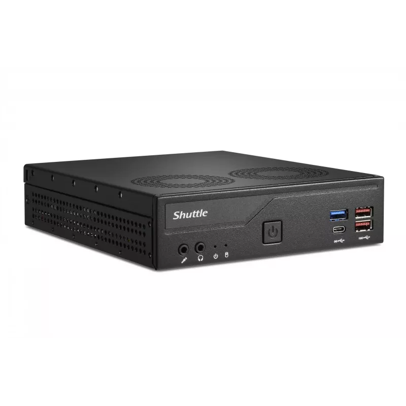 Shuttle Slim PC DH770, S1700, 2x HDMI, 2x DP, 2x 2.5G LAN, 2x COM, 8x USB, 1x 2.5 collu, 2x M.2, 24/7 nepārtraukta darbība, iekļauts VESA