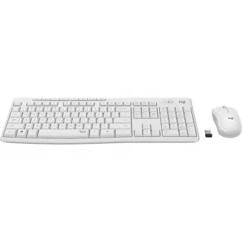 LOGITECH Mk295 Klusā bezvadu komplekts Baltā krāsā Qwerty Dānijas/Norvēģijas/Zviedrijas/Somijas izkārtojums