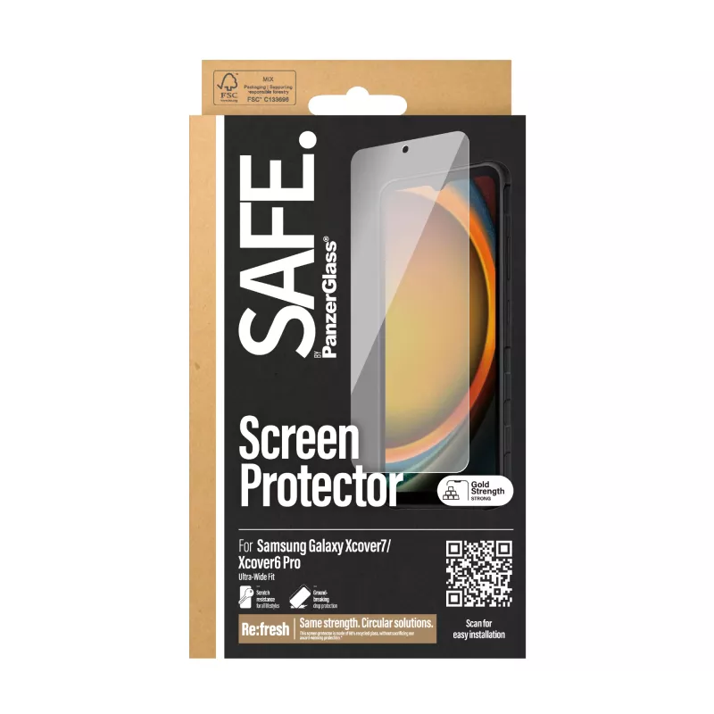 PanzerGlass SAFE. by ® Ekrāna aizsargs Samsung Galaxy Xcover7 | Xcover6 Pro | Ultra-Wide Fit